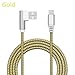 Produktbild CICIYONER 1M 2A geflochtenes Aluminium USB-C USB 3.1 Typ C Daten & Sync schneller Ladegerät Kabel für Samsung Galaxy S8 (Gold)
