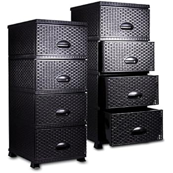 Rattan Kommode - Rattanmöbel - Korbkommode - Regal aus Kunststoff