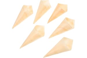 Homoyoyo 50PCS Disposable Wood Cones,3.1Inch Charcuterie Cones Holder Party Accessories for Ice Cream Appetizers Fries