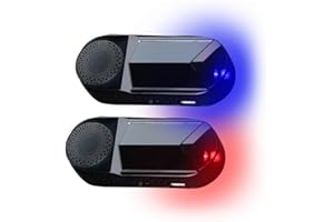 Eelogoo Solar Auto Alarm, Alarmanlage Auto, 2 Stück LED Licht Simulieren Nachahmung Warnung, USB Lade Autoalarmanlage für die Meisten Autos, Motorräder und Fahrzeuge