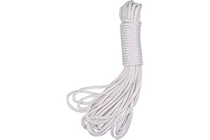 DWE Nylon Rope, 20 Meters 4mm Picture Hanging Cord String Nylon Parachute Cord Traction Tying Rope for Camping Tenting Indoor Outdoor Garden (WHITE)