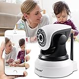 Security Wireless IP Camera with Pan/Tilt, Home Security Video Recording, Infrared Night Vision, Optional Cloud Recording, Indoor 720P WiFi Video Security Monitoring System, Baby Friendly Protector