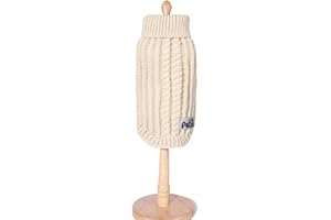 FEILING Pullover Sweater für Kleine Hunde Hundekostüm Einfarbig Vest Welpen Strickpullover Hundemantel Pulli Bekleidung Herbst Winter Sweatshirt Haustier (XXS, beige)