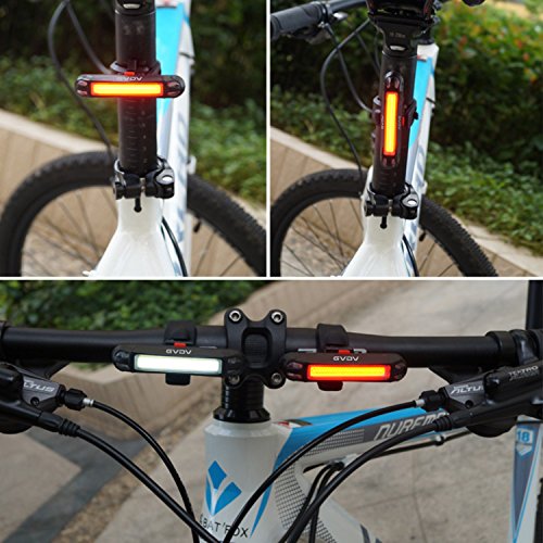 GVDV Fahrrad Rücklicht Intelligent LED wasserdichte Rücklicht, USB aufladbare Sport Fahrradbeleuchtung hinten Fahrrad-Licht, 6-Modus-Optionen - 6