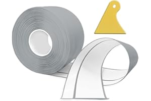 TAOYIO Weichsockelleiste Selbstklebend, 12M PVC küchenabschlussleiste 50x20mm, Sockelleiste Selbstklebende für Küche und Badezimmer 5x2 grau