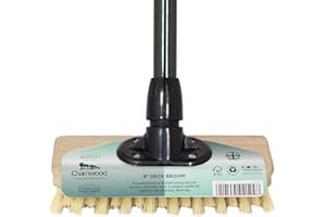 Charles Bentley Charnwood 9" Deck Broom for Garden & Outdoor Maintenance Premium Brushware Green FSC Wood