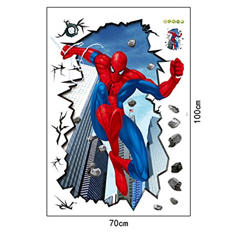 Spiderman Hot Sell PVC Wall Sticker Children Bedroom Background Decoration by Tiny Paradise UK - 3