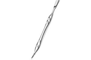 GEEHUA Repousse-cuticules en acier inoxydable avec fourchette, coupe-cuticules à double tête 2 en 1, outil de manucure antidérapant