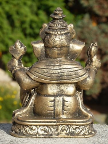 schöner Ganesha gold Elefantengott Resin Garten Feng Shui Res14 - 3