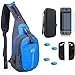 Produktbild zyj-awasa 5 in 1 Spiel Konsole Rucksack Umhängetasche Reisetasche Fall mit Hard Case Tasche, Displayschutzfolie, Switch Joy Con Schutzhülle und Thumbsticks für Nintendo Swich Travel Kit