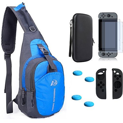 zyj-awasa 5in 1Spiel Konsole Rucksack Umhngetasche Reisetasche Fall mit Hard Case Tasche, Displayschutzfolie, Switch Joy Con Schutzhlle und Thumbsticks fr Nintendo Swich Travel Kit zyj-awasa 5in 1Spiel Konsole Rucksack Umhngetasche Reisetasche Fall mit Hard Case Tasche, Displayschutzfolie, Switch Joy Con Schutzhlle und Thumbsticks fr Nintendo Swich Travel Kit