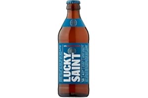 LUCKY SAINT Alcohol Free Beer - Case of 8 x 330ml, 0.5% Bottles | Vegan, 53 Calories per Lager | 4 Natural Ingredients: Pilsner Malt, Hallertau Hops, Water & Yeast | Non Alcoholic Gifts & Hampers