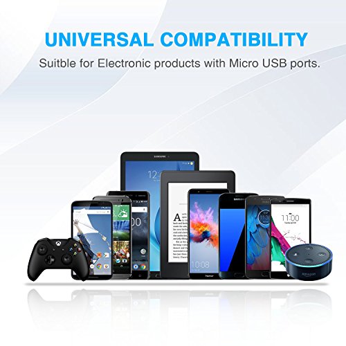 Cavo Micro USB, TUOYA [3 Pezzi, 1m 1.5m 2m] Cavetto Caricatore Android in Nylon Intrecciato Cavo USB Micro USB Carica Rapida - Trasferimento Dati e Ricarica per Samsung Galaxy, Huawei, Xiaomi, Nexus, Sony, Kindle, Echo Dot