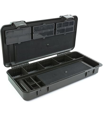 Boîte De Rangement 6 étages Pour Pêche à La Carpe – Jusqu’à 72 Bas De Ligne, Verrouillage Double Clip