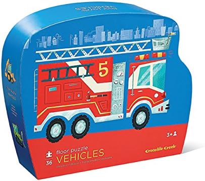 Crocodile CreekCrocodile Creek – Vehicles - 36 Piece Jigsaw Floor Puzzle with Heavy-Duty Box for Storage, Large 20" x 27" Completed Size, Designed for Kids Ages 3 Years and up