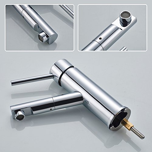 Auralum® Wasserhahn Waschtischarmatur Niederdruck Einhandmischer Waschbecken Bad Armatur Typ D - 3