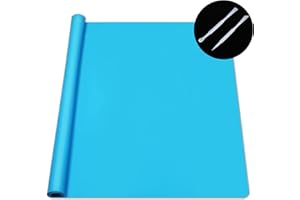 SOSMAR Extra-Large Silicone Worktop Mat 65x45cm, Non-Slip Silicone Sheet for Resin Art, Craft Painting, Baking | Heatproof Mat | Blue