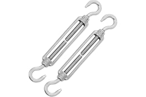 YOUKA OULVLIFE Tenditore M6 in Acciaio Inossidabile 304, Tenditori per Funi Metallici Regolabili Ganci per Impieghi Pesanti 2 Pezzi per Tenda di Installazione, Appendere La Casa, Filo da Giardino, Ecc.