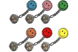 Tiga-Med Schwesternuhr 6er Set (= 6 Stück Jede Farbe 1x) Schwesternuhren Smiley Clip Krankenschwesteruhr