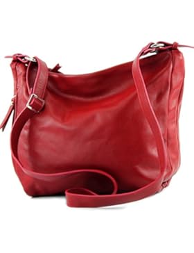 modamoda de - ital. Ledertasche Damentasche Umhängetasche Schultertasche Nappaleder T147