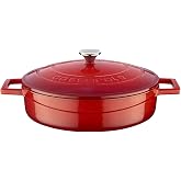 Lava D&ouml;k&uuml;m &Ccedil;ok Ama&ccedil;lı Yayvan Tencere, Trendy, 24cm, Kırmızı