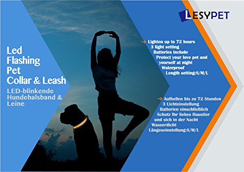 Lesypet-USB-Rechargeable-Reflective-Flashing-Lights-LED-Pets-Dog-Safety-CollarSolar-charger-and-WaterproofFit-for-Small-Medium-Large-Pets-Dog-Sold