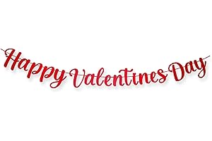 AKH® 150CM Valentines Day Banner | Happy Valentine's Day Letter Banner Garland Decoration | 18 Pieces Letter Hanging String Garland for Valentines Day Decorations