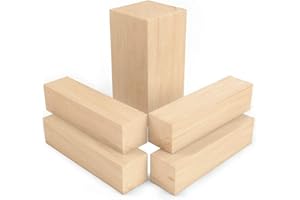 MoTrent 5PCS Basswood Blocks for Carving, 2 Sizes Natural Unfinished Wood Blocks Whittling Blocks Set for DIY Carving, Shaping, Painting Wood Art Craft