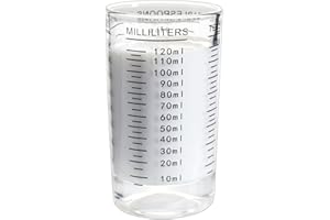 BCnmviku Glass Measuring Cup,4 Ounce/120ml Small Shot Glasses,Liquid & Dry Measure Espresso Shot Cups for Cocktail,Whiskey,Spirits,Wine,Liquor,Alcohol (Black)