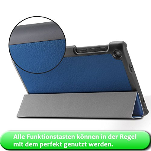 Lenovo TAB3 7 Essential / Lenovo Tab3 A7-10 Hülle, Infiland Ultra Dünn und Leicht PU Leder Schutzhülle mit Standfunktion für Lenovo TAB3 7 Essential (Lenovo TB3-710F) 7,0 Zoll Tablet 2016 Release/Lenovo Tab3 A7-10 mit Standfunktion(Dunkleblau) - 7