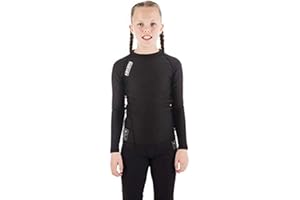 Tatami Fightwear Kids Long Sleeve Rash Guard, Flexible Compression Training Jiu-Jitsu Competition Ready Quick Dry Protective Breathable Lycra Rash Guard for BBJ, MMA, Kickboxing