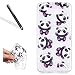 Produktbild Hülle für LG G6,Transparent Hülle für LG G6,Leeook Kreativ Schön Lovely Umarmung Panda Painted Entwurf Ultra Dünn Schlank Weich TPU Rubber Schutzhülle Transparent Handyhülle Crystal Clear Silikon Durchsichtig TPU Bumper Case Cover für LG G6 + 1 x Schwarze Eingabestift-Hug Panda