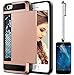 Produktbild Sunroyal 3 x Zubehör Dauerhaft Weichem Silikon Zurück Bumper Slim-Schutzhülle Tasche mit Karten- / Geldscheinfach für Apple iPhone 5 5G 5S SE 5SE + HD Super Klare Displayschutzfolie + Stylus Stift Touch Pen, Rose Gold