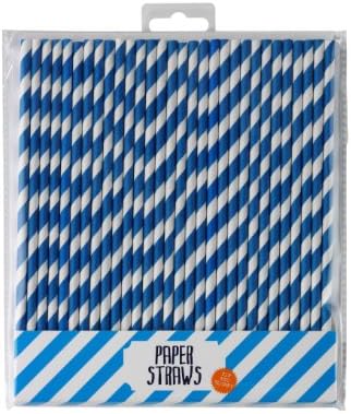 Talking Tables Party Paper Straws, Pack of 30, Blue