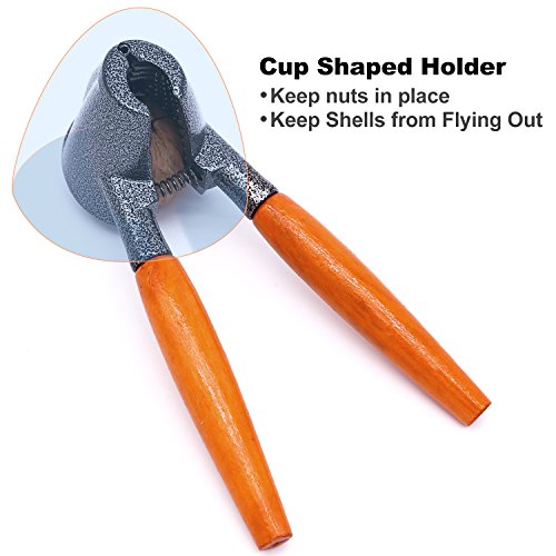 Anwenk Schwerer Nussknacker Pecan Walnuss Zange Öffner Werkzeug mit Holzgriff - 2