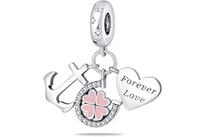 TINSLO Charme Pearl en argent sterling 925 pour bracelet et collier Pandora Compatible avec bracelets européens pour femmes et filles