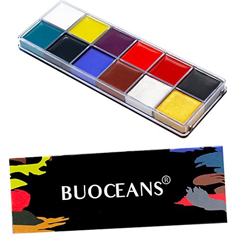 Körpermalfarbe Körperfarbe Set 12x Körperfarben Körpermalfarben Halloween Karneval Make Up Schminke Palette Gesichtsfarbe Bodypaint Bodypainting Schminke für Body und Facepainting, Face Painting Oil Multi-Farben-Verfassungs-Halloween-Kostüm-Kinderfasching Körper (Farbe) - 5
