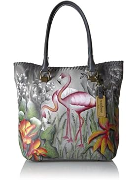 Anuschka handbemalte Ledertasche, Schultertasche für Damen, Geschenk für Frauen, Handgefertigte Tasche mit Fach-Large...