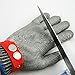 Produktbild FENICAL 1PCS schnittfest Handschuhe, hohe Leistung Stufe 5 Schutz, Metall-Knopf Edelstahl Draht Sicherheit geschnittenen Metallgewebe Metzger für Handschutz, Küche, Outdoor-Gartenarbeit