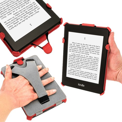 igadgitz PU Leder Etui Hülle mit Sleep/Wake Funktion/Integrierte Handschlaufe für Amazon Kindle Paperwhite 2015/2014/2013/2012 rot - 4