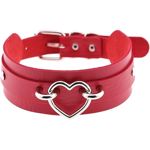 Iwobi Lederhalskette 5 Stck Damen - Herz Halsband Punk Rock Set 5 Farben  Party Schmuck Damen