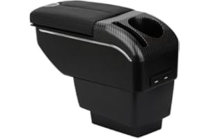 ZENVI MittelArmlehnen Compatible with Skoda Fabia Armlehnen Mk3 2015-2020 Mittelkonsolen Veranstalter Armlehnen Zweitüriger Stil Verwendbar Ellbogenstütze（Schwarzer Stil）