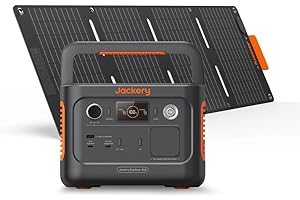 Jackery Explorer 240 V2 Générateur Électrique Solaire Portable avec 40W Panneau Solaire, 256Wh Batterie LFP, 300W CA/100W USB-C Sortie, Charge Complète Rapide 1H via APP pour Plein Air,Camping,Urgence