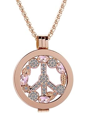 Meilanty Coin 33mm Edelstahl Roségold Damen Halskette mit 80cm Ketten ZH-002-03