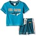 Hatley Baby Boys 0-24m Infant Tee & Side Stripe Shorts Great White Sharks Clothing Set, Blue, 12-18 Months