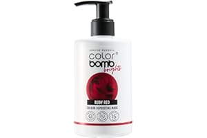 Jerome Russell Colour Bomb Brights – Ruby Red Colour Depositing Hair Mask – Nourishing, Semi-Permanent Colour & Shine Treatment – Vegan, Cruelty-Free, 300 ml