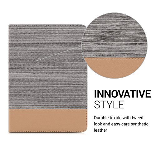 3in1 Set: kwmobile Hülle für Samsung Galaxy Tab S2 9.7 T810N/T813N/T815N/T819N – Tabletcover Slim Case Tablet Schutzhülle – Smart Cover Tabletcase Hellgrau + Folie, kristallklar + Stylus, Schwarz - 2