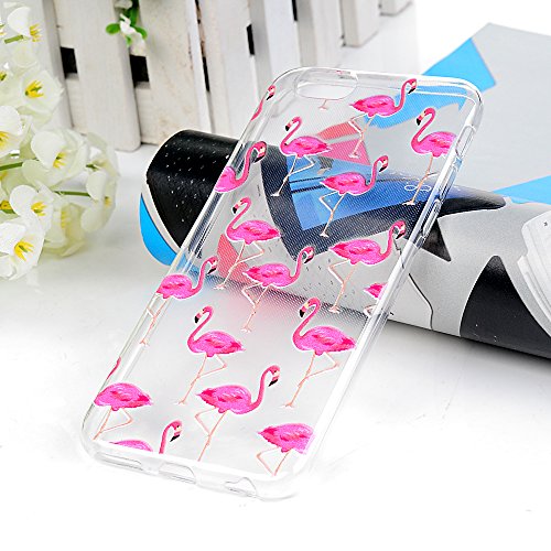Badalink Case für iPhone 6/iPhone 6S(4,7 Zoll) TPU Handytasche Flexibel Glatt Weiche Gemalt Relief Schutzhülle Bumper Case Handycover Handyhülle Flamingo - 8