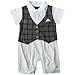 EFE Baby Boys Infant Outfits Gentlemen Plaids Romper Suit Party Clothes Jumpsuit 9-12 Months