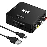 RCA to HDMI, Amtake 1080P AV RCA to HDMI Converter Composite CVBS AV to HDMI Video Audio Converter Adapter for PS2 Wii Xbox S